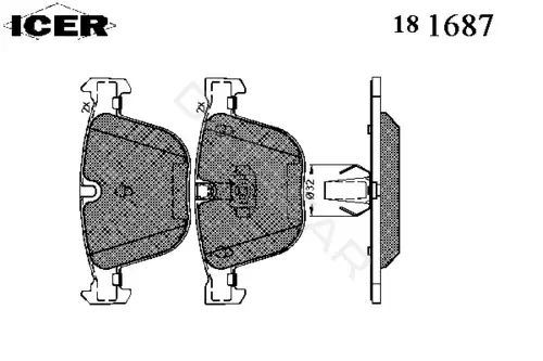 Тормозные колодки ICER 181687