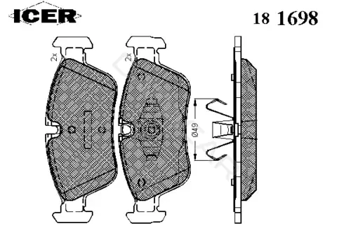 Тормозные колодки ICER 181698