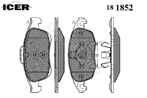 Тормозные колодки ICER 181852