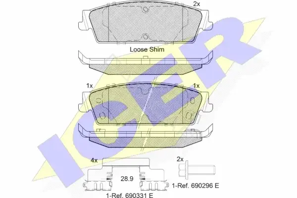 Тормозные колодки ICER 182139