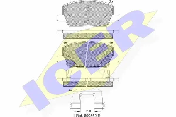 Тормозные колодки ICER 182355