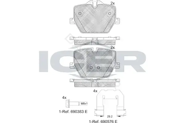 Тормозные колодки ICER 182386