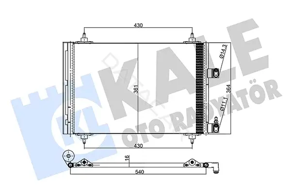Радиатор кондиционера KALE OTO RADYATÖR 357815