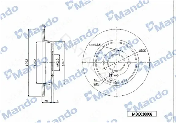 Тормозные диски MANDO MBC030006