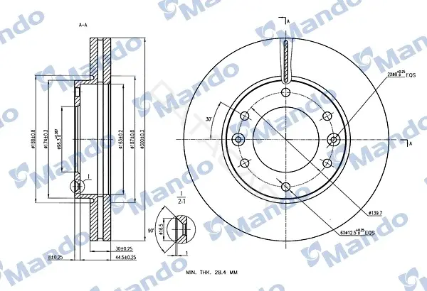 Тормозные диски MANDO MBC030081