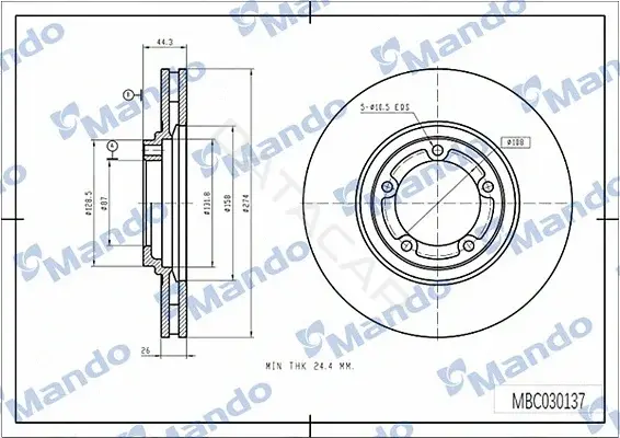 Тормозные диски MANDO MBC030137