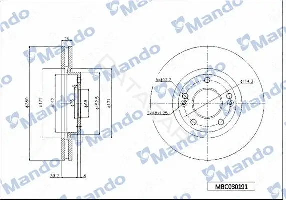 Тормозные диски MANDO MBC030191