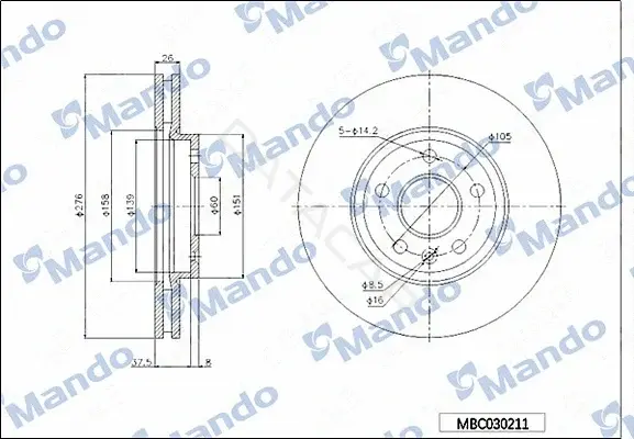 Тормозные диски MANDO MBC030211