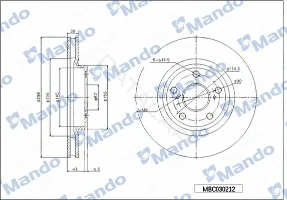Тормозные диски MANDO MBC030212