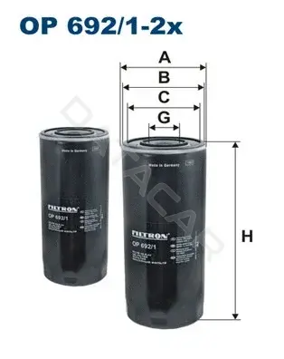Масляный фильтр FILTRON OP692/1-2x