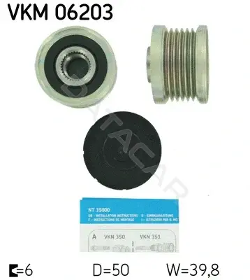 Шкив генератора SKF VKM06203