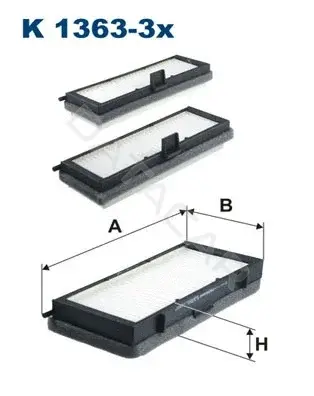 Фильтр салонный FILTRON K1363-3x