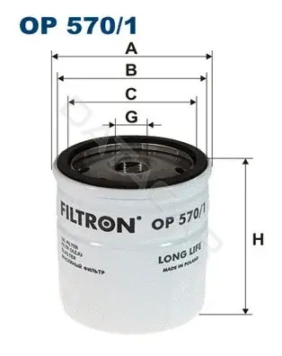 Масляный фильтр FILTRON OP570/1