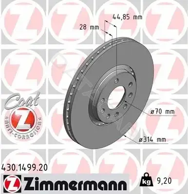 Тормозные диски ZIMMERMANN 430.1499.20
