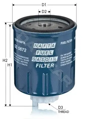 Топливный фильтр TECNECO FILTERS GS5672
