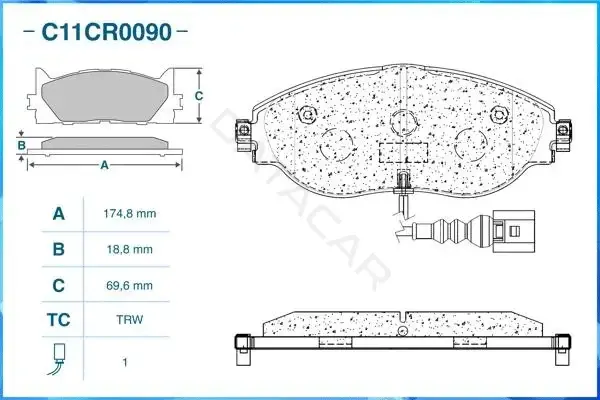 Тормозные колодки CWORKS C11CR0090