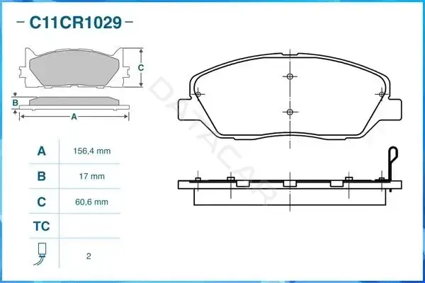 Тормозные колодки CWORKS C11CR1029