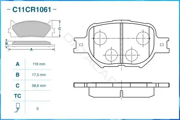Тормозные колодки CWORKS C11CR1061