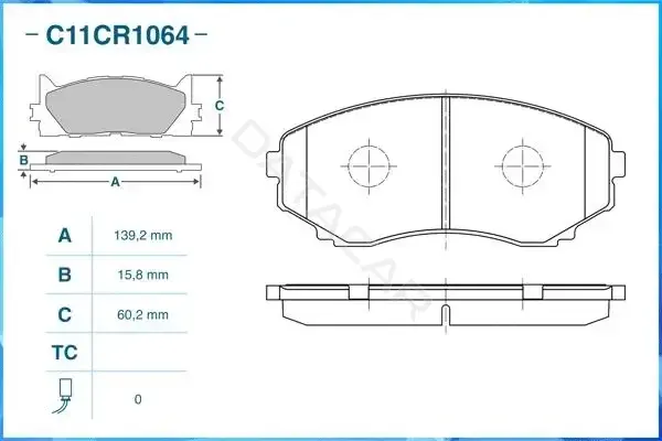 Тормозные колодки CWORKS C11CR1064
