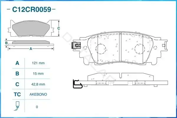 Тормозные колодки CWORKS C12CR0059