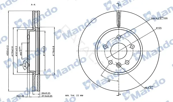 Тормозные диски MANDO MBC035196
