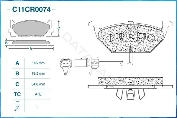 Тормозные колодки CWORKS C11CR0074