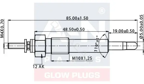 Свечи накала A-N PARTS A-N082302