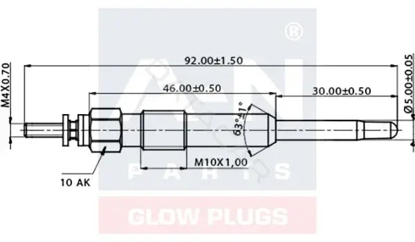 Свечи накала A-N PARTS A-N090371