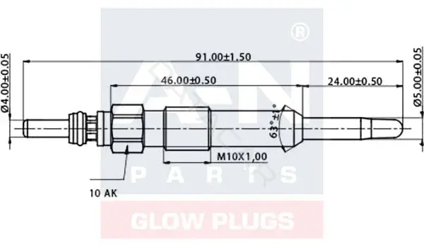 Свечи накала A-N PARTS A-N093227