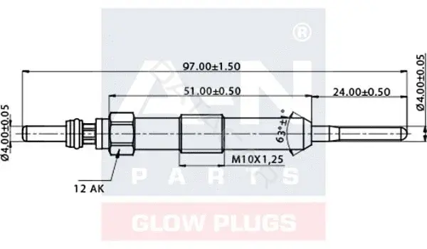 Свечи накала A-N PARTS A-N096032