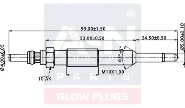 Свечи накала A-N PARTS A-N099375