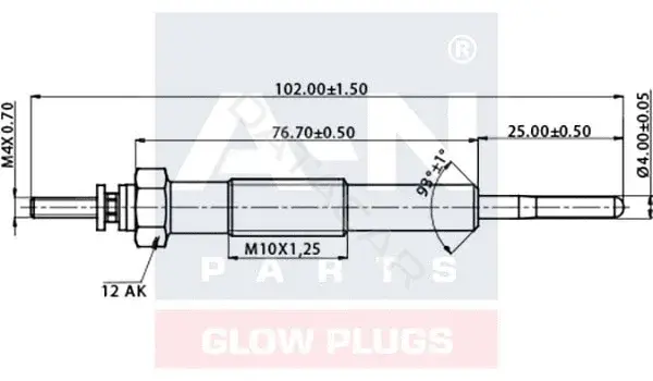 Свечи накала A-N PARTS A-N101110