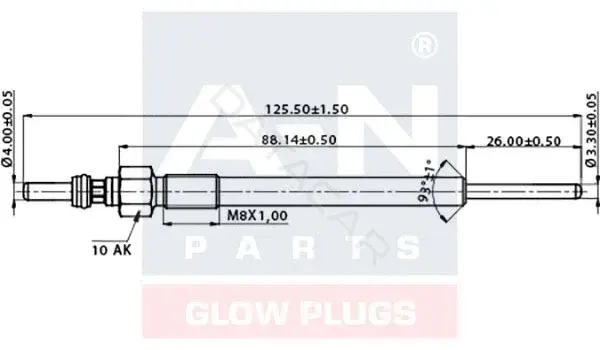 Свечи накала A-N PARTS A-N126005
