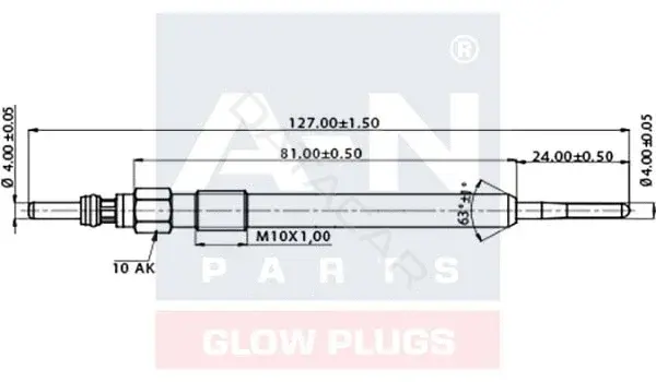 Свечи накала A-N PARTS A-N127016