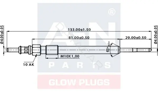 Свечи накала A-N PARTS A-N133106
