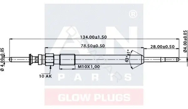 Свечи накала A-N PARTS A-N134001