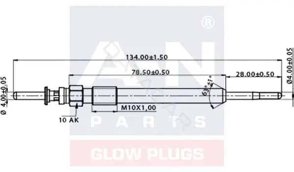Свечи накала A-N PARTS A-N134006