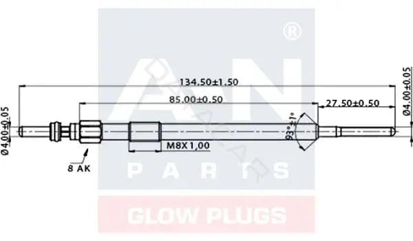 Свечи накала A-N PARTS A-N134072