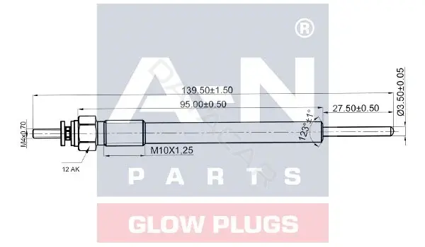 Свечи накала A-N PARTS A-N139177