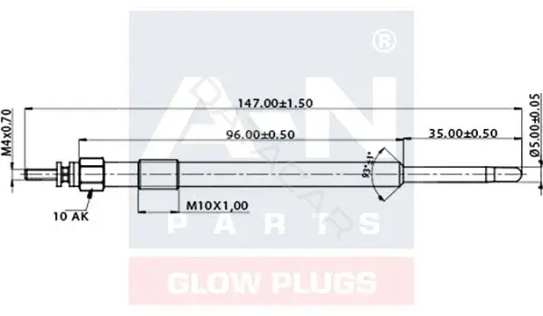 Свечи накала A-N PARTS A-N148385