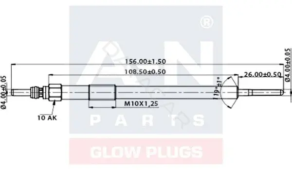 Свечи накала A-N PARTS A-N156044