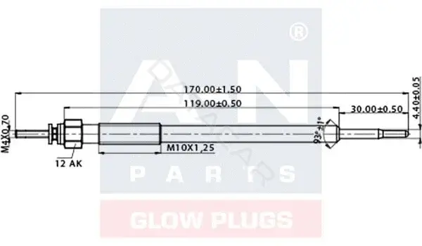 Свечи накала A-N PARTS A-N170004