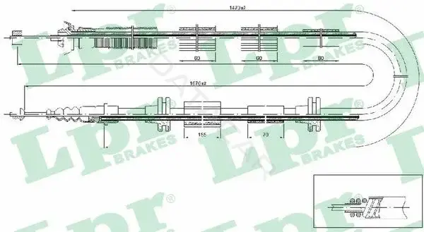 Трос ручника LPR/AP/RAL C0206B