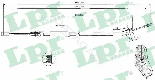 Трос ручника LPR/AP/RAL C0444B