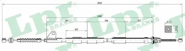 Трос ручника LPR/AP/RAL C0851B