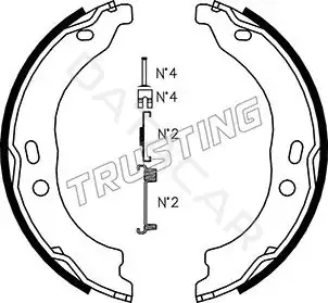 Колодки ручника TRUSTING 034.118K