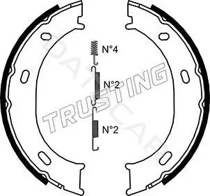 Колодки ручника TRUSTING 052.126K