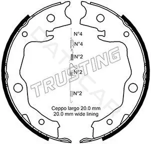 Колодки ручника TRUSTING 115.322K