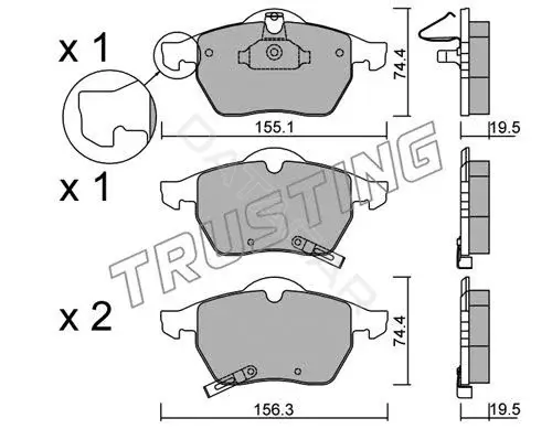 Тормозные колодки TRUSTING 120.1
