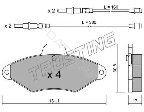 Тормозные колодки TRUSTING 146.0
